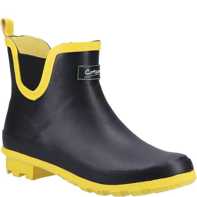 Black-Yellow - Front - Cotswold Womens-Ladies Blakney Galoshes