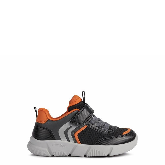 Black-Orange - Back - Geox Boys Aril Sneakers