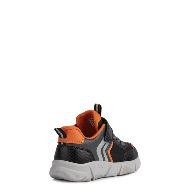 Black-Orange - Side - Geox Boys Aril Sneakers