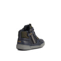 Navy-Khaki - Side - Geox Boys Poseido Leather Sneakers