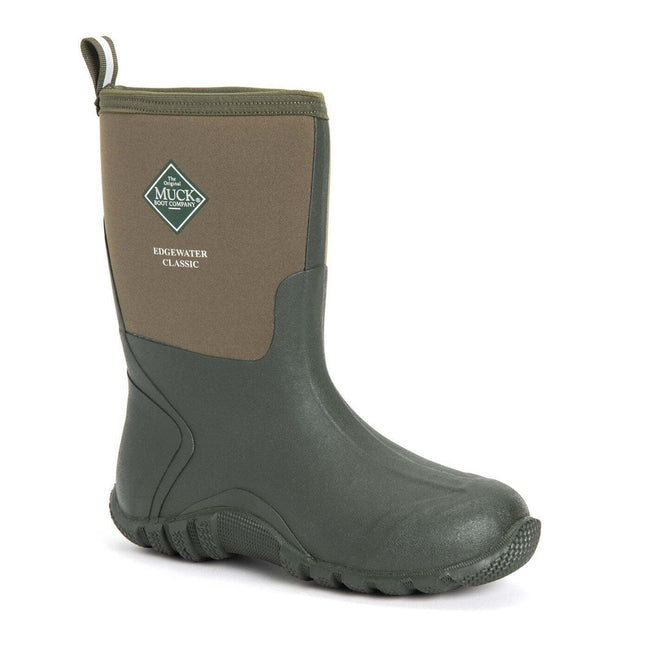Moss - Front - Muck Boots Mens Edgewater Classic Galoshes