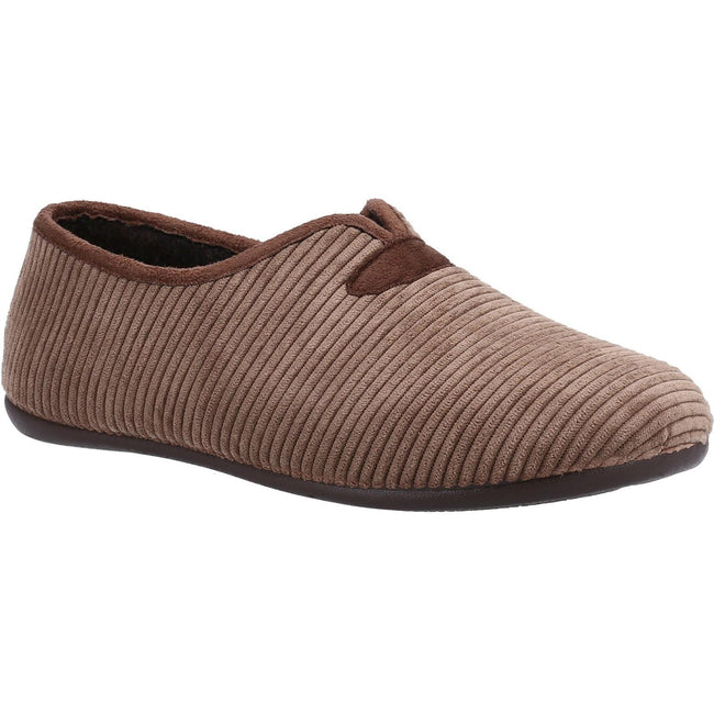 Brown - Front - Cotswold Mens Grouse Slippers
