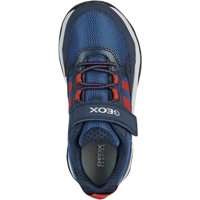 Navy-Red - Side - Geox Boys J Calco Sneakers