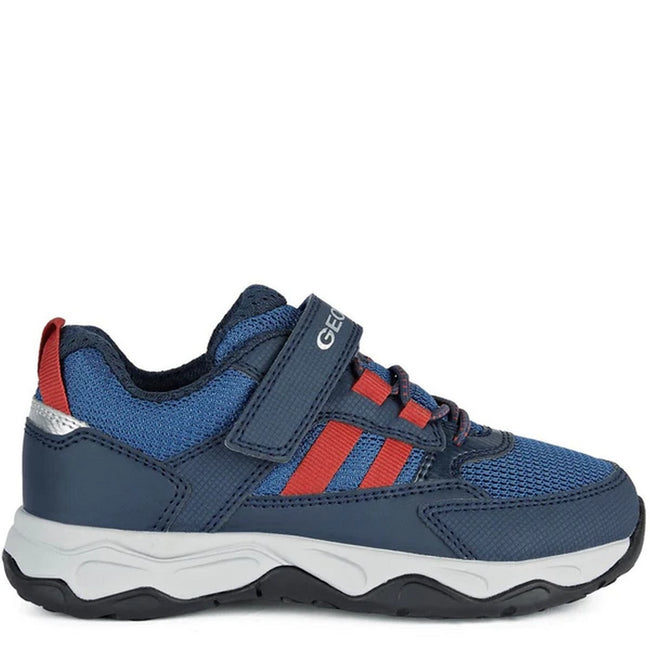 Navy-Red - Pack Shot - Geox Boys J Calco Sneakers