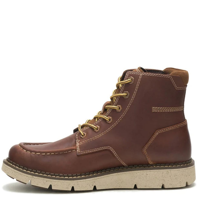 Brown - Side - Caterpillar Mens Leather Covert Boots