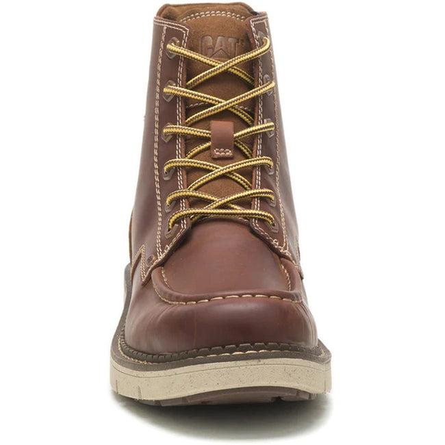 Brown - Close up - Caterpillar Mens Leather Covert Boots