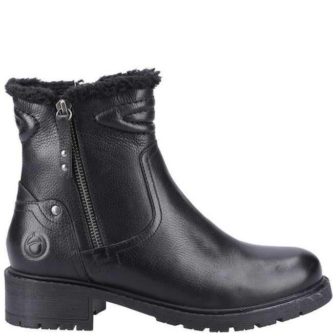 Black - Side - Cotswold Womens-Ladies Gloucester Leather Ankle Boots