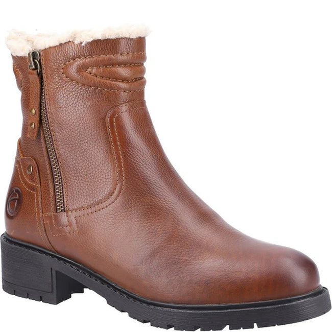 Brown - Front - Cotswold Womens-Ladies Gloucester Leather Ankle Boots
