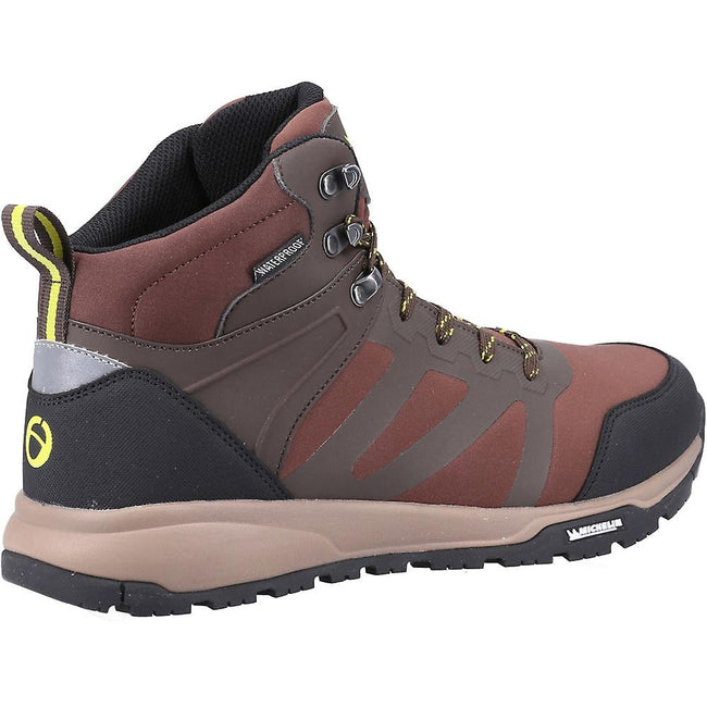 Brown - Back - Cotswold Mens Kingham Mid Cut Walking Boots