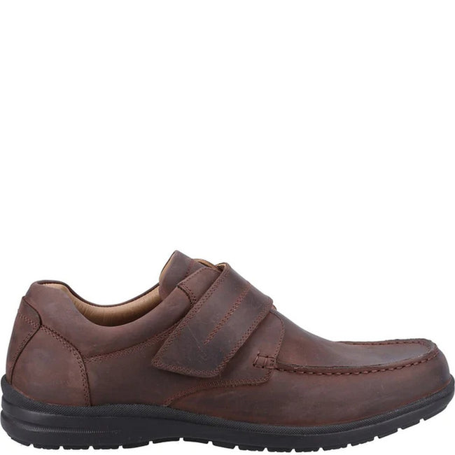 Brown - Side - Fleet & Foster Mens David Leather Shoes
