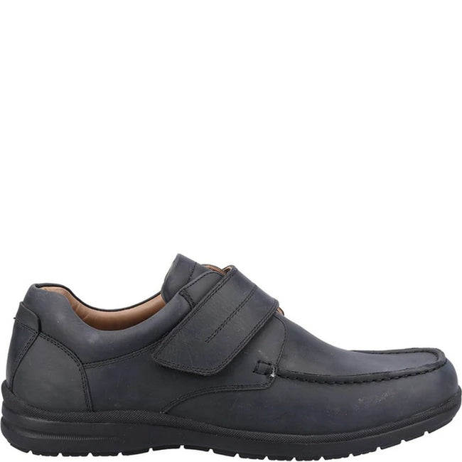 Black - Side - Fleet & Foster Mens David Leather Shoes