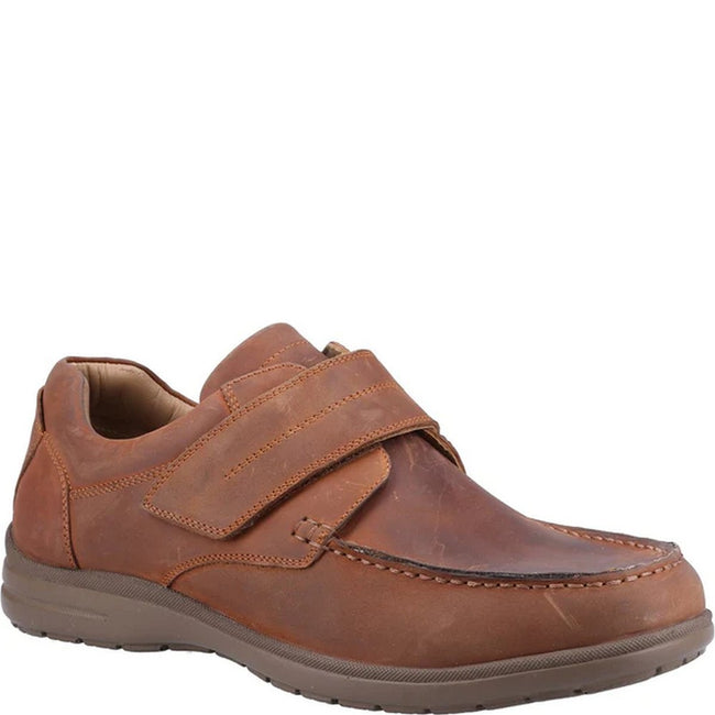 Tan - Front - Fleet & Foster Mens David Leather Shoes