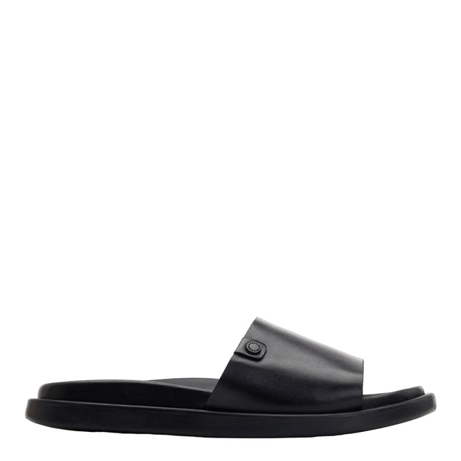 Black - Back - Base London Mens Harko Leather Sandals