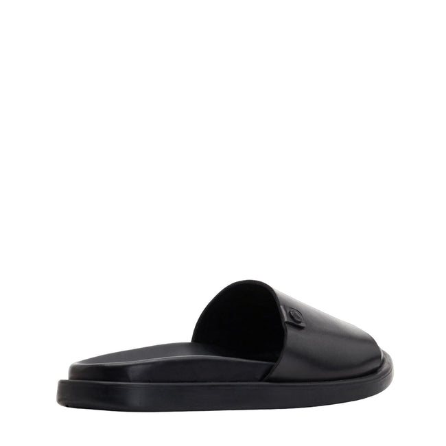 Black - Side - Base London Mens Harko Leather Sandals