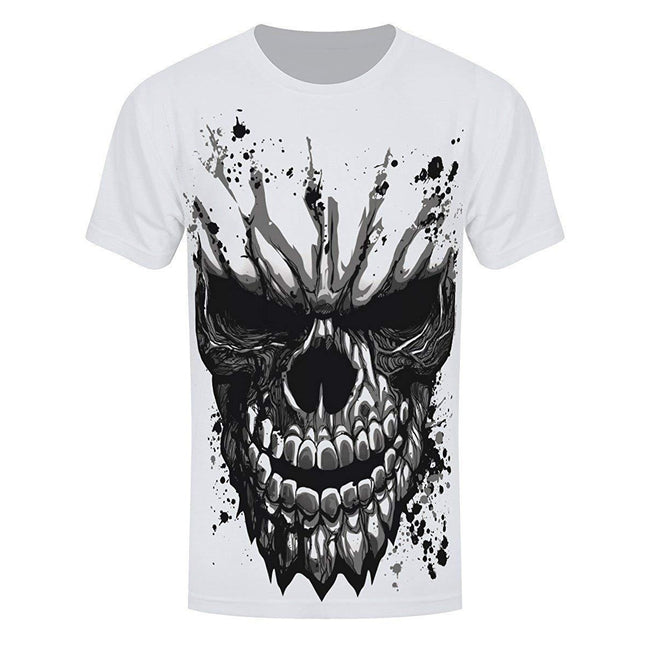 White - Front - Grindstore Carved Skull Mens Sub T-Shirt