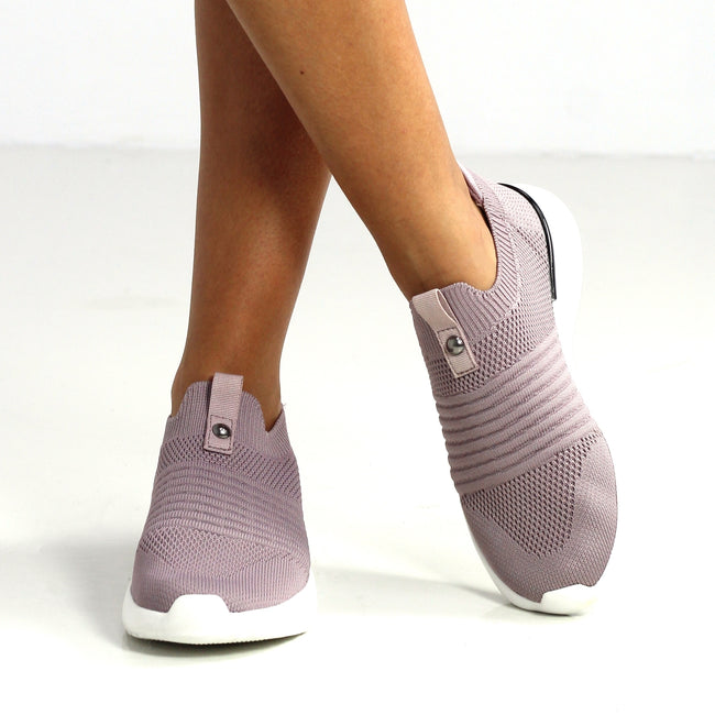 Lilac-White - Close up - Lunar Womens-Ladies Serina Sneakers