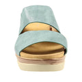 Blue - Side - Lunar Womens-Ladies Mandy Wedge Sandals
