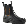 Black - Front - Lunar Womens-Ladies Boho Ocelot Print Ankle Boots