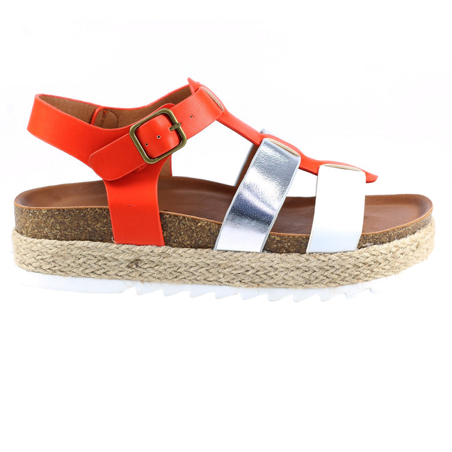 Orange - Side - Lunar Womens-Ladies Rage Sandals