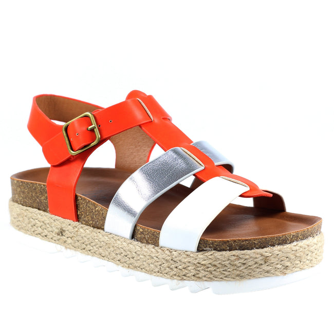 Orange - Front - Lunar Womens-Ladies Rage Sandals