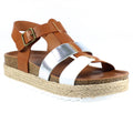 Tan - Front - Lunar Womens-Ladies Rage Sandals