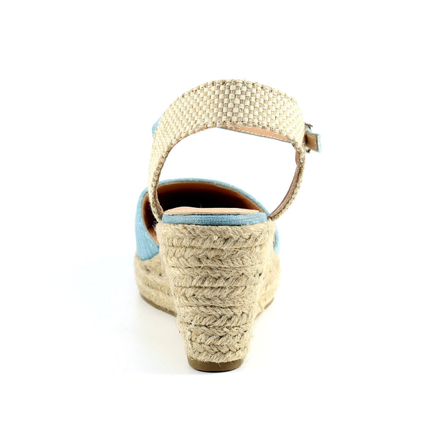 Pale Blue - Back - Lunar Womens-Ladies Corbridge Wedges