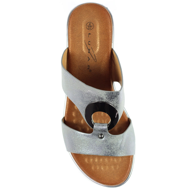 Pewter - Pack Shot - Lunar Womens-Ladies Manby Sandals