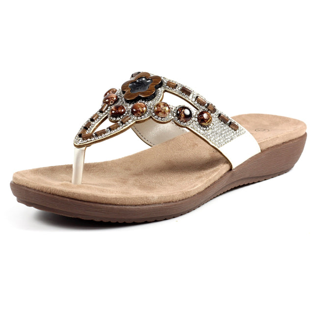 White - Side - Lunar Womens-Ladies Vision Sandals