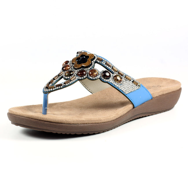 Blue - Side - Lunar Womens-Ladies Vision Sandals