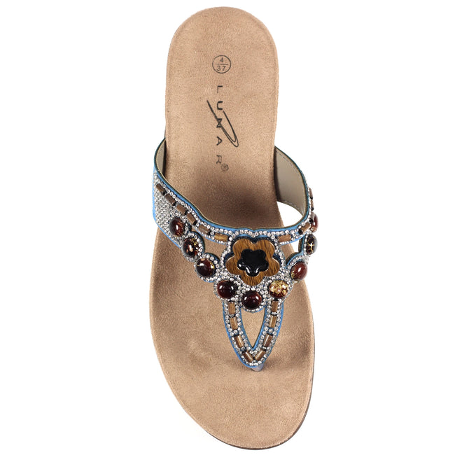 Blue - Pack Shot - Lunar Womens-Ladies Vision Sandals
