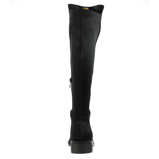 Black - Side - Lunar Womens-Ladies Georgette Long Boots