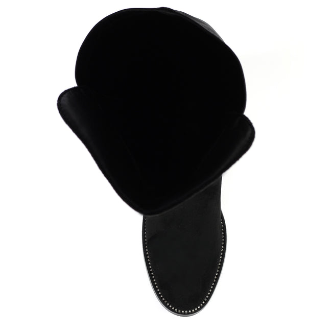 Black - Close up - Lunar Womens-Ladies Georgette Long Boots