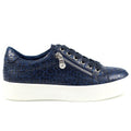 Blue - Back - Lunar Womens-Ladies Charm Leopard Print Sneakers