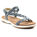 Gray - Front - Lunar Womens-Ladies Dendron Leopard Print Sandals