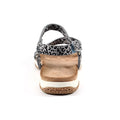 Gray - Back - Lunar Womens-Ladies Dendron Leopard Print Sandals