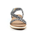Gray - Pack Shot - Lunar Womens-Ladies Dendron Leopard Print Sandals