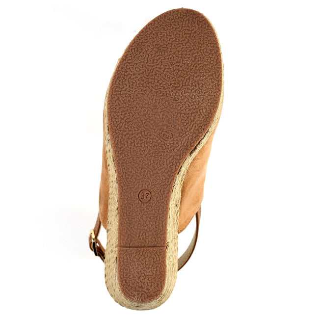 Camel - Side - Lunar Womens-Ladies Embleton Suede Wedge