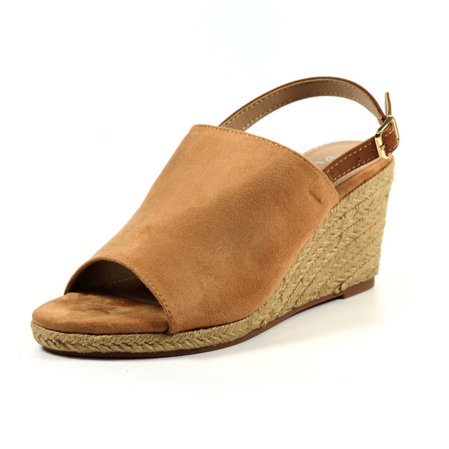 Camel - Pack Shot - Lunar Womens-Ladies Embleton Suede Wedge