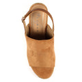 Camel - Close up - Lunar Womens-Ladies Embleton Suede Wedge