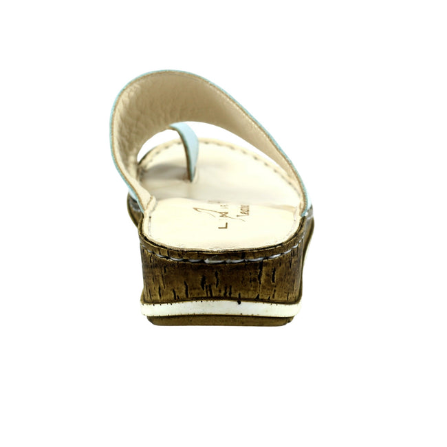 Light Grey - Back - Lunar Womens-Ladies Shore Leather Sandals