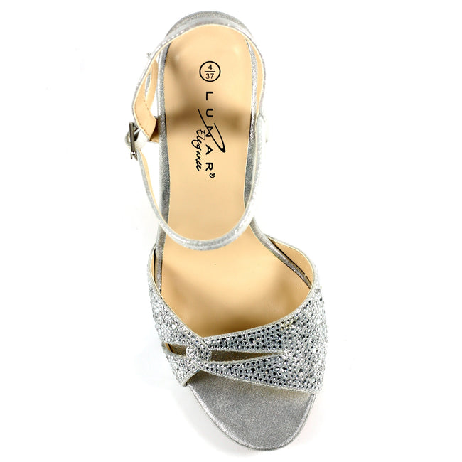 Silver - Close up - Lunar Womens-Ladies Nara Sandals