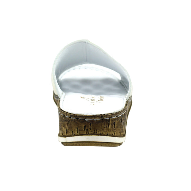 Gold - Side - Lunar Womens-Ladies Magnet Leather Sliders