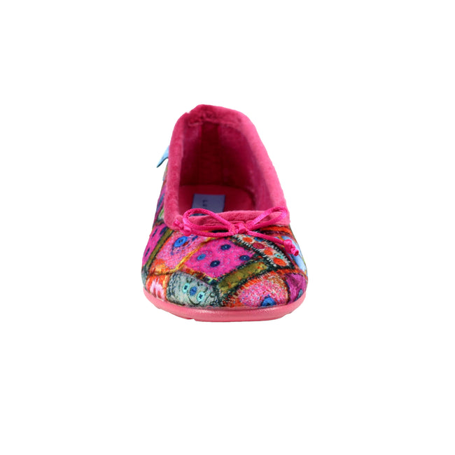 Pink - Pack Shot - Lunar Womens-Ladies Sangria Patchwork Slippers