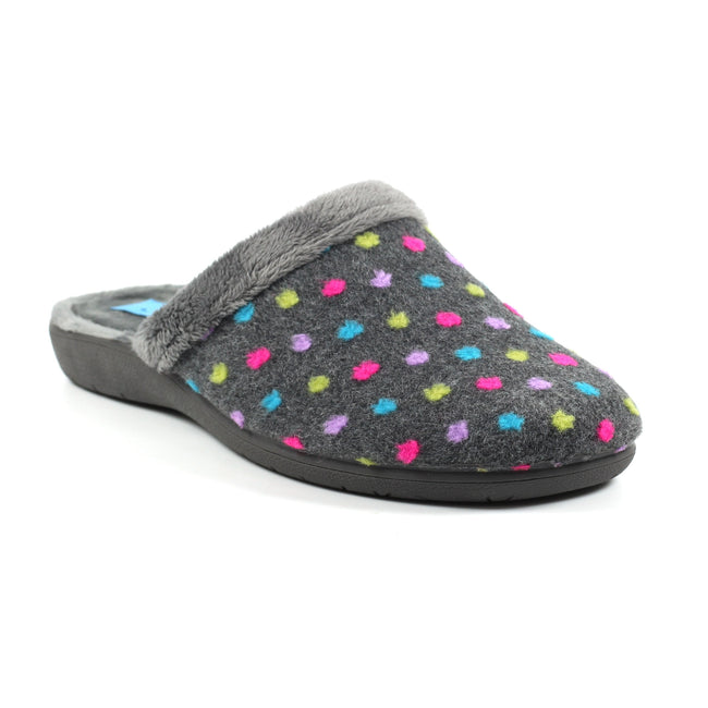 Gray - Front - Lunar Womens-Ladies Seine Slippers