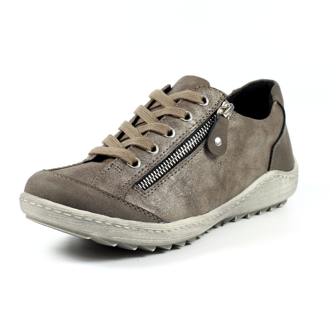 Taupe - Close up - Lunar Womens-Ladies Bianca Sneakers
