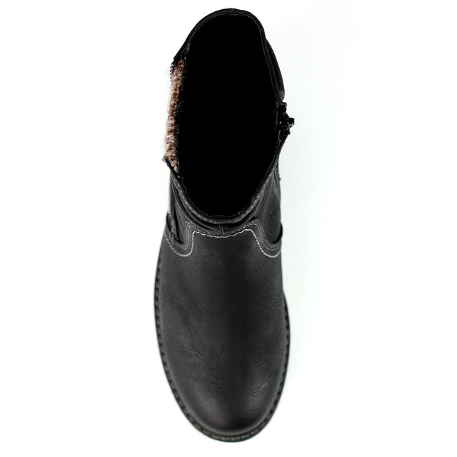 Black - Pack Shot - Lunar Womens-Ladies Sleet Waterproof Ankle Boots