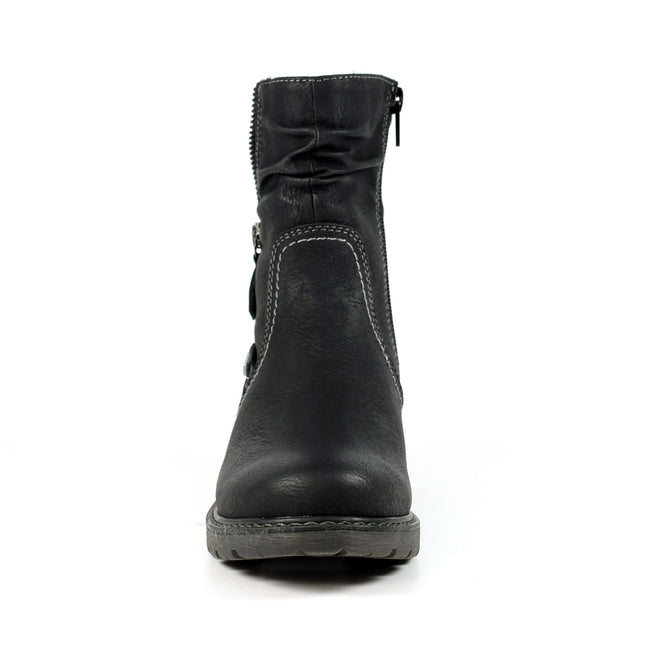 Black - Close up - Lunar Womens-Ladies Sleet Waterproof Ankle Boots