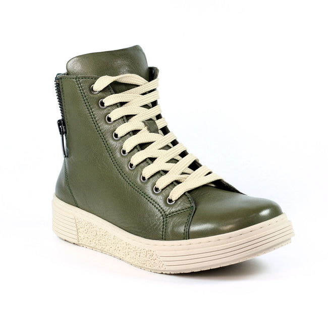 Olive - Front - Lunar Womens-Ladies Danube Leather Boots