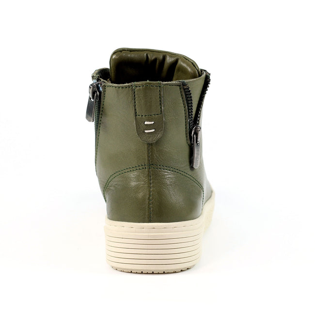 Olive - Back - Lunar Womens-Ladies Danube Leather Boots