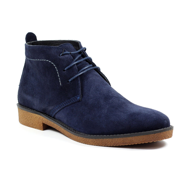Blue - Front - Lazy Dogz Mens Baxter Suede Shoes